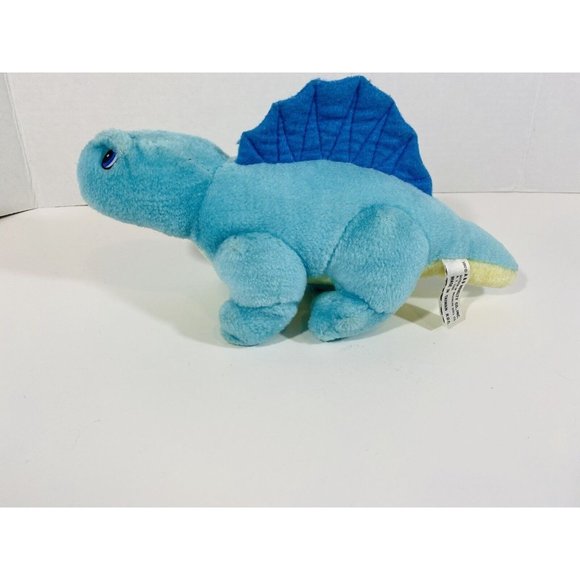A & B Novelty Dinosaur Plush Blue Yellow Stegosaurus 1982 Stuffed Animal Vintage - Picture 3 of 9